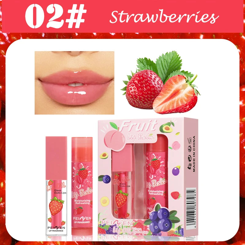 Fruit Lip Oil Lasting Moisturizing Nourishing Lipstick Long-term Care Qme Strawberries