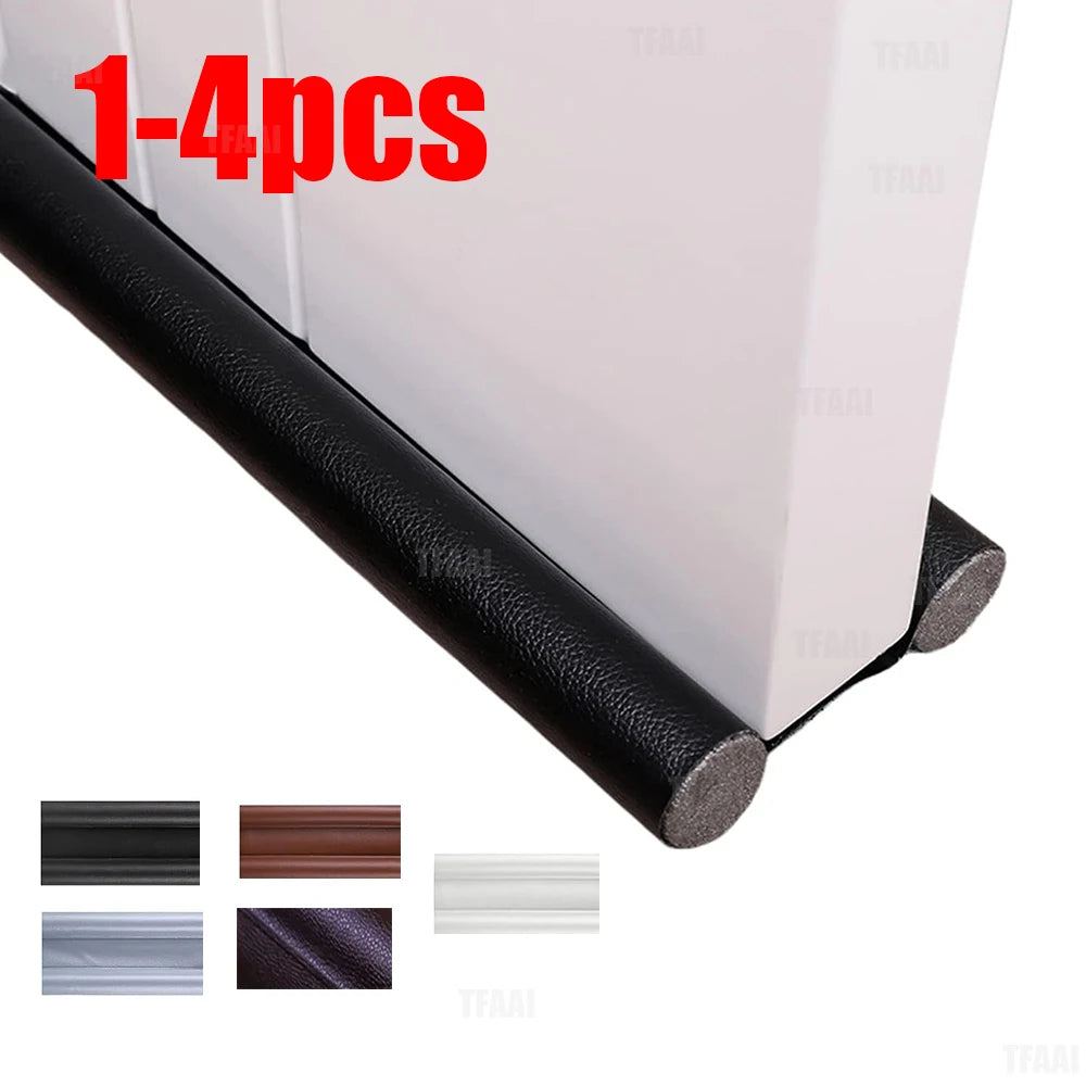 1-4pcs Flexible Door Seal Strip Soundproof Windproof Cuttable Anti-cold Washable Door Gap Weatherstrip Self Adhesive Strip Qme