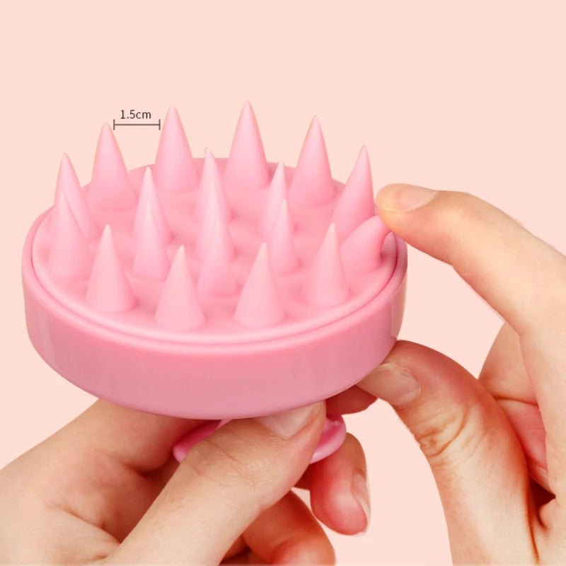1pc Silicone Scalp Massage Comb Handheld Round Soft Shampoo Brush Portable Hair Clean Tool Hair Care Women Beauty Bathroom Combs Qme