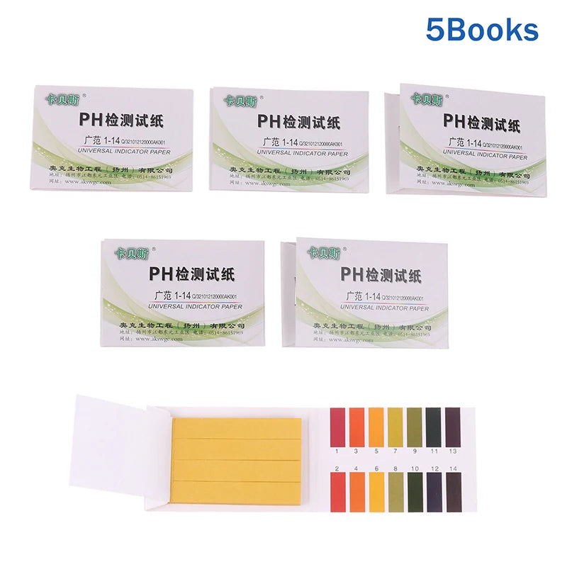 5books Ph Test Strips Professional 1-14 Litmus Paper Water Cosmetics Qme