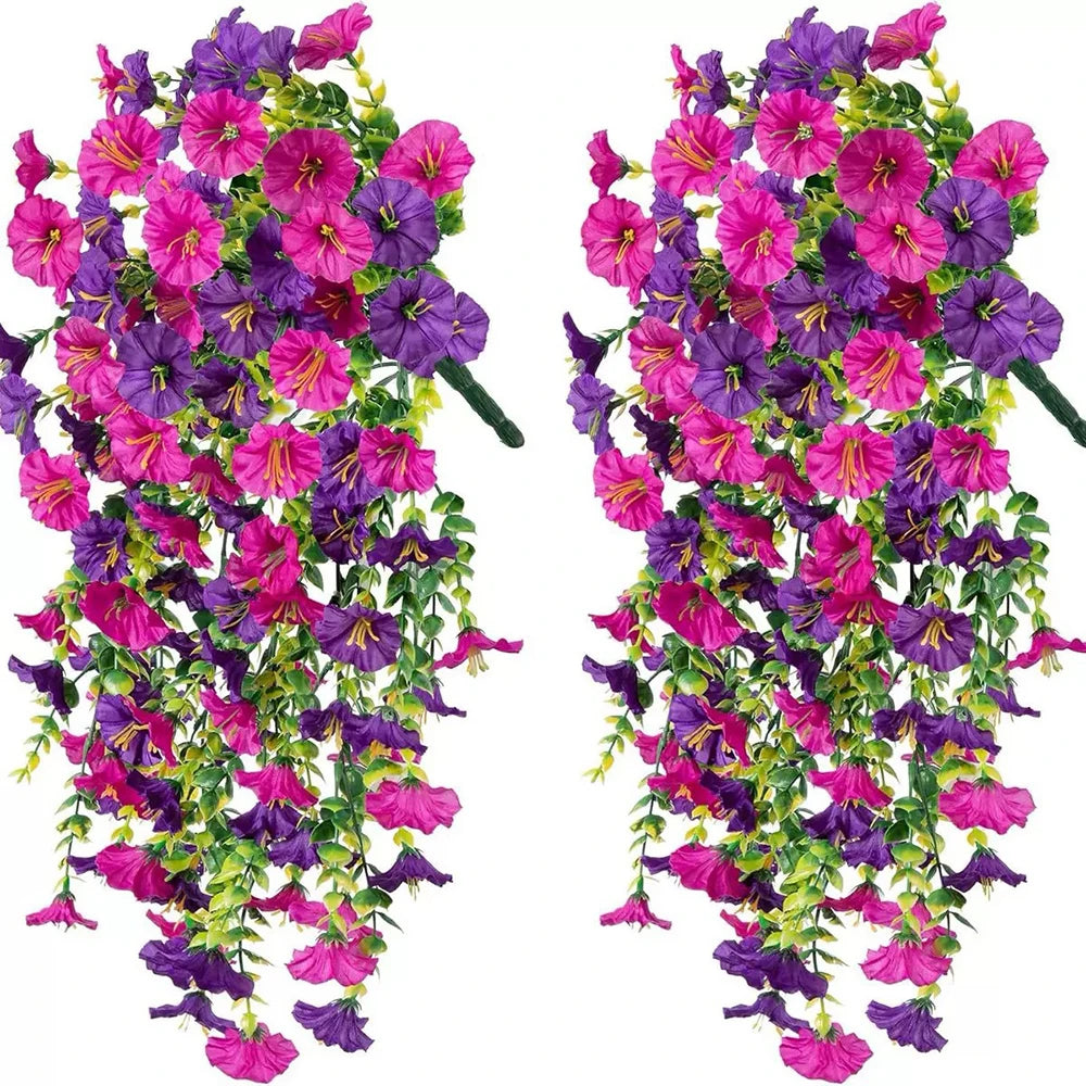 1PC Outdoor Courtyard Artificial Flowers, Eucalyptus Morning Glories, Silk Flowers, Home Wedding Decorations Qme