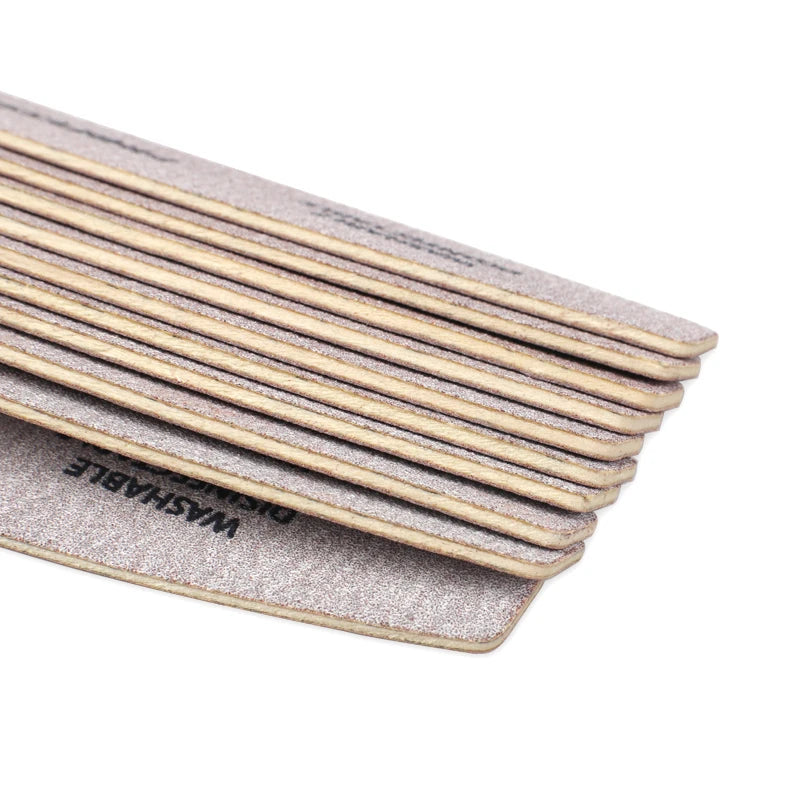 Lot Wooden Nail Files Professional Buffer 100 180 Limas Manicura Qme