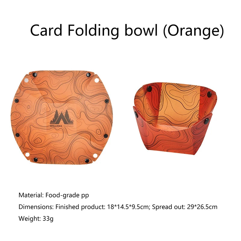 Outdoor Lightweight Folding Tableware Portable Bowl Plates Coffee Qme 1
