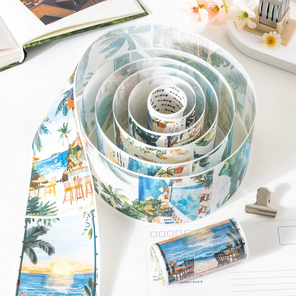 2M/Roll Landscape PET Tape Scrapbooking Junk Journal Creative Aesthetic Stationery Planner Deco Diary Stickers School Supplies Qme