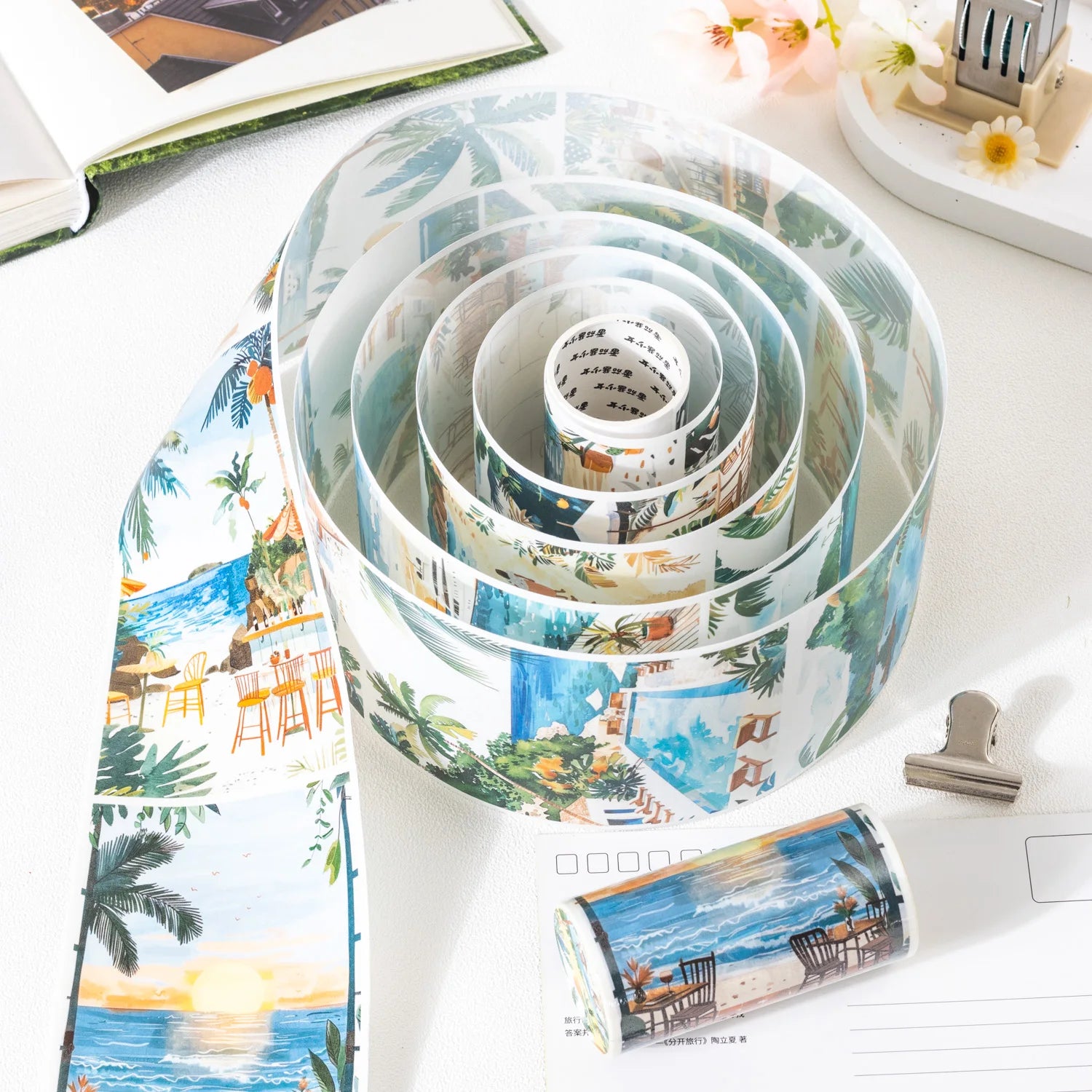 2M/Roll Landscape PET Tape Scrapbooking Junk Journal Creative Aesthetic Stationery Planner Deco Diary Stickers School Supplies Qme