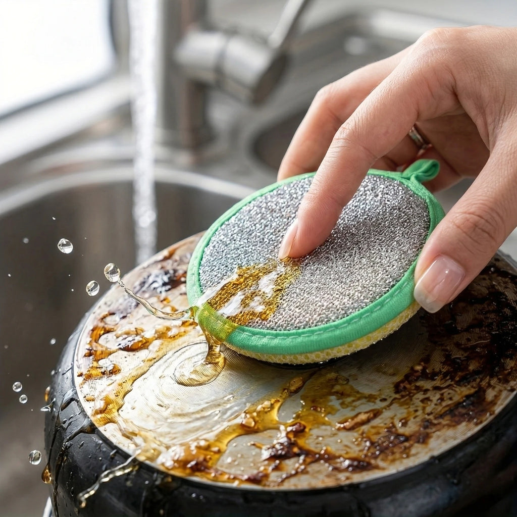 10PCS Kitchen Stain Removal Sponge Magic Wipes Clean Cotton Dishwashing Sponge Wipes Bathroom Cleaning Utensils Qme