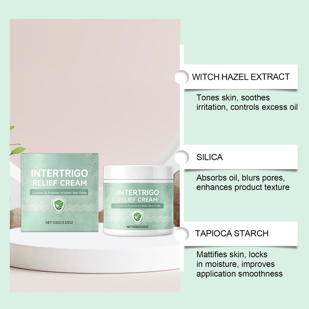 Skin Fold Soothing Cream Intertrigo Relief Helps Support Skin Comfort Moisture Friction Protection Fast-Drying Non-Greasy Smooth Qme