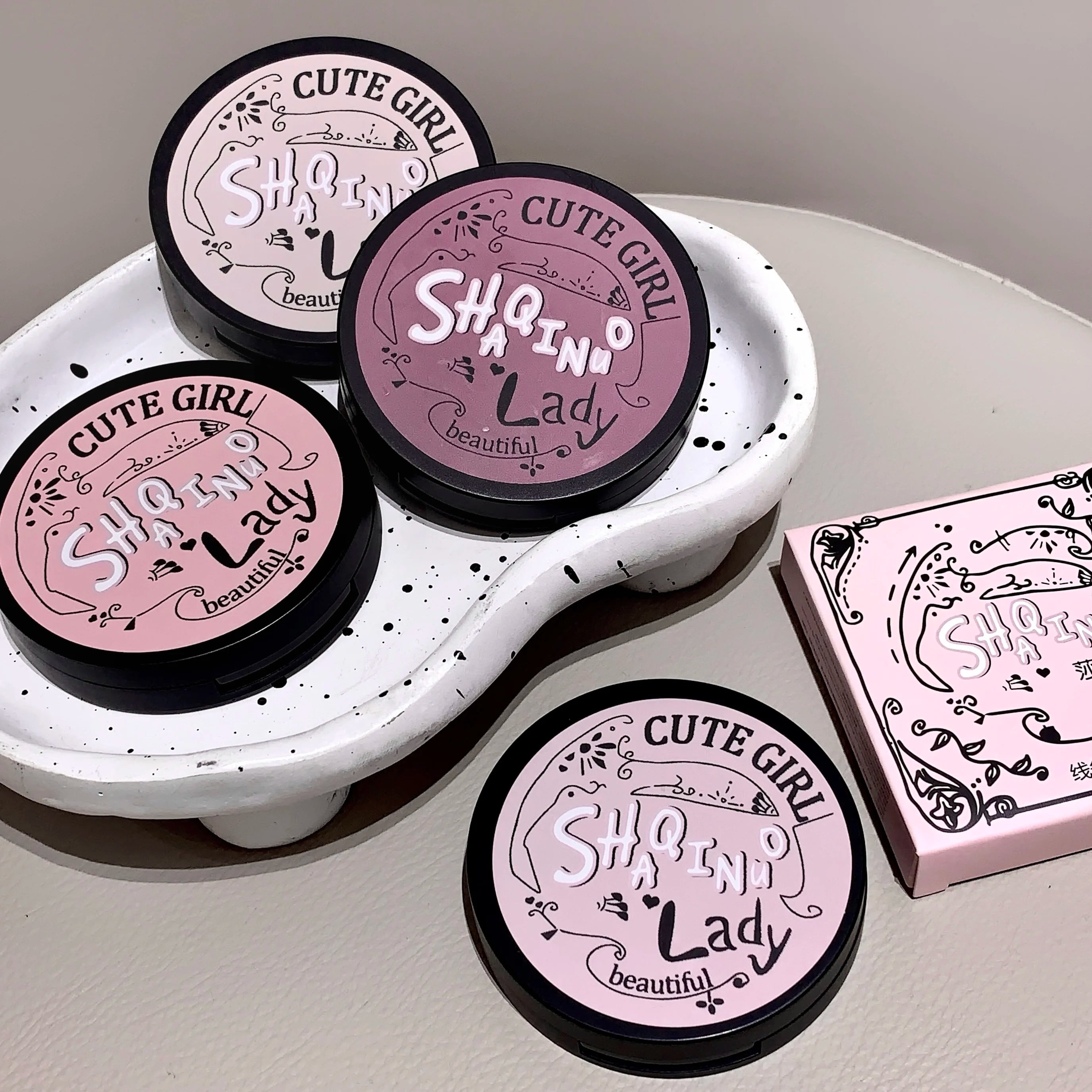 SHAQINUO Three-color Blush Matte Pearlescent Contouring Long-lasting Qme
