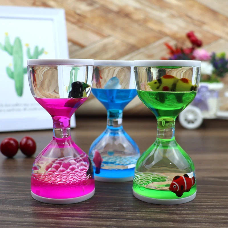 Fluid Floating Oil Timer Relaxation Toy Calming Clock Table Adornment Qme