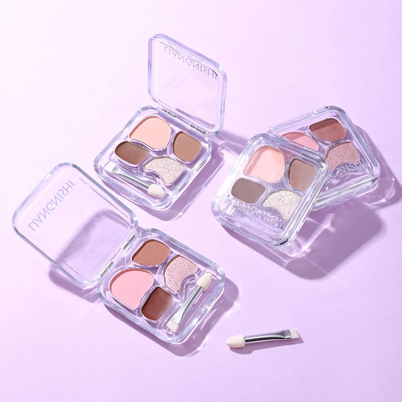 4-color Eye Shadow Plate Waterproof Sweat Proof Energetic Glitter Qme