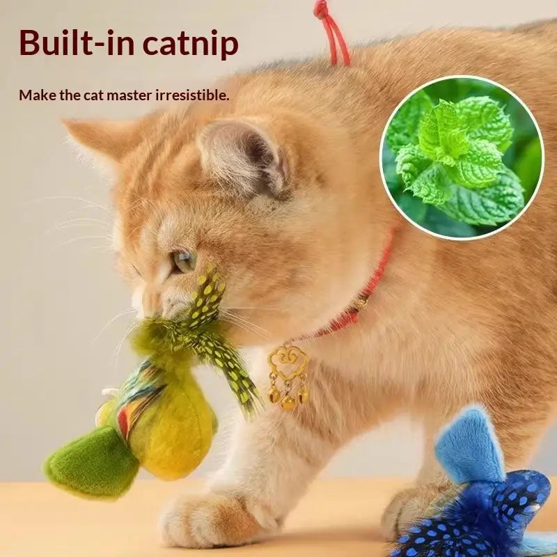 Electric Squeaky Simulation Bird Plush Toys Realistic Cat Toy Cats Qme