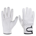 Work gloves sheepskin leather workers work welding safety garden sports motorcycle driver wear-resistant Qme white L China Mainland