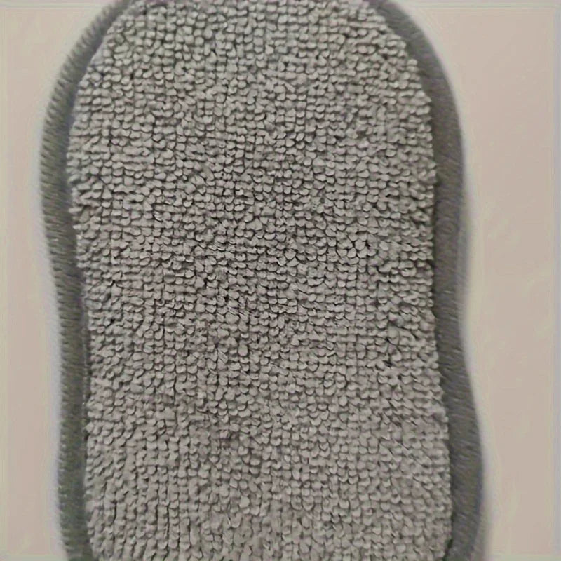 Silver wire sponge block, kitchen multi-functional double-sided dishwashing sponge - reusable and machine washable, Qme