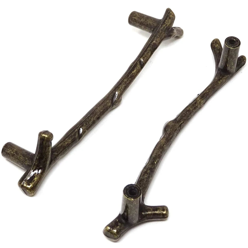 Vintage Tree Branch Furniture Handle Zinc Alloy Kitchen Cabinet Drawer Knob Wardrobe Cupboard Closet Door Pull Hardware Black Qme