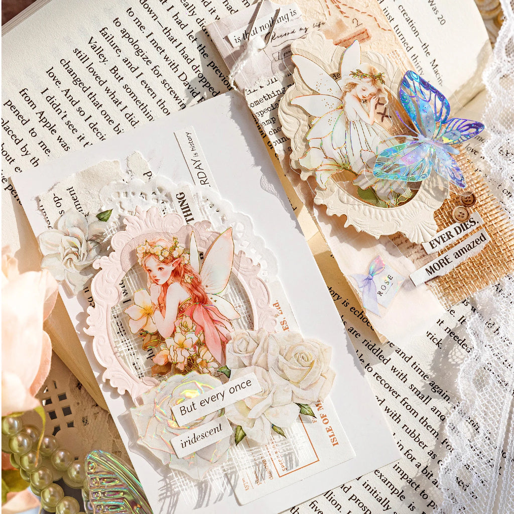 30pcs/pack PET Elf Stickers Aesthetics Stationery DIY Scrapbooking Materials Collage Junk Journal Decor Stickers Qme