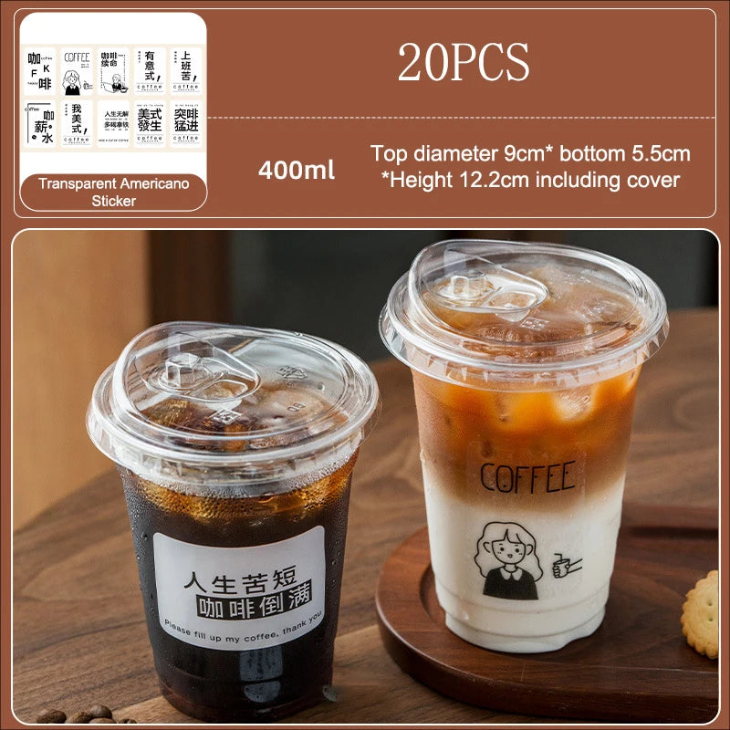 Disposable Coffee Cup Transparent Thickened Milk Tea Lids Suitable Qme 2