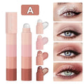 5 in 1 Eyeshadow Pencil Kit Velvet Matte Pigment Shimmer Highlight Makeup Combination Pink Brown Mini Eye Shadow Pen Cosmetics Qme Set of 4pcs A