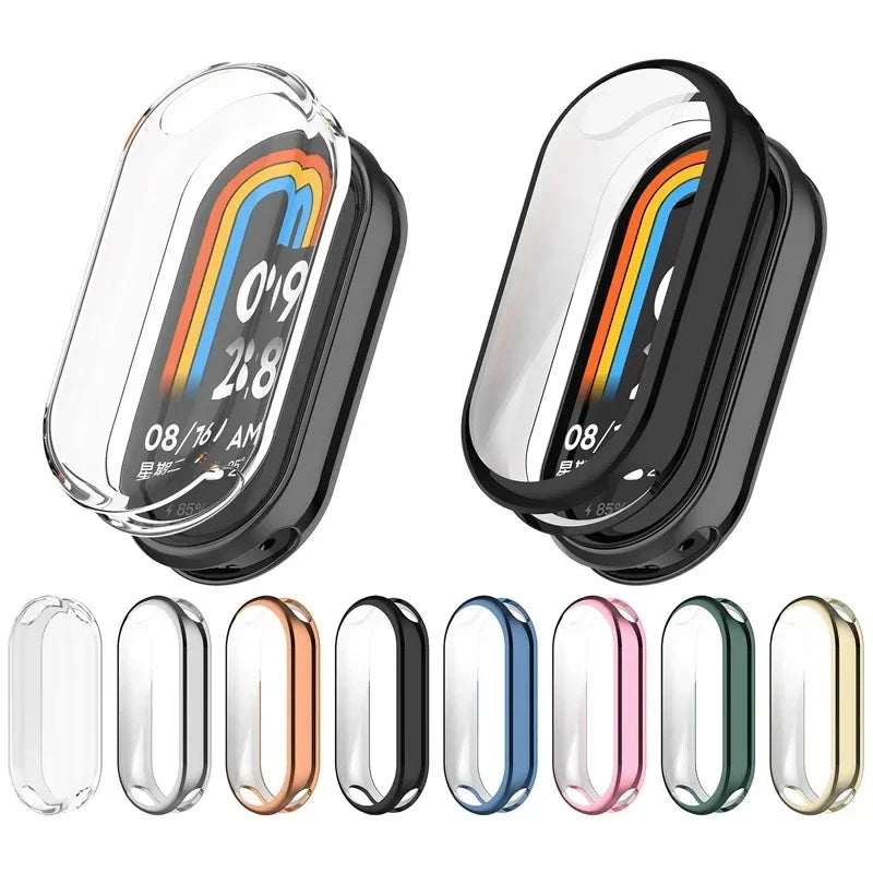 Protective Case Cover For Xiaomi Mi Band 8 Screen Protector Soft TPU with Sensitive Touch Control Miband 8 Accessories Qme