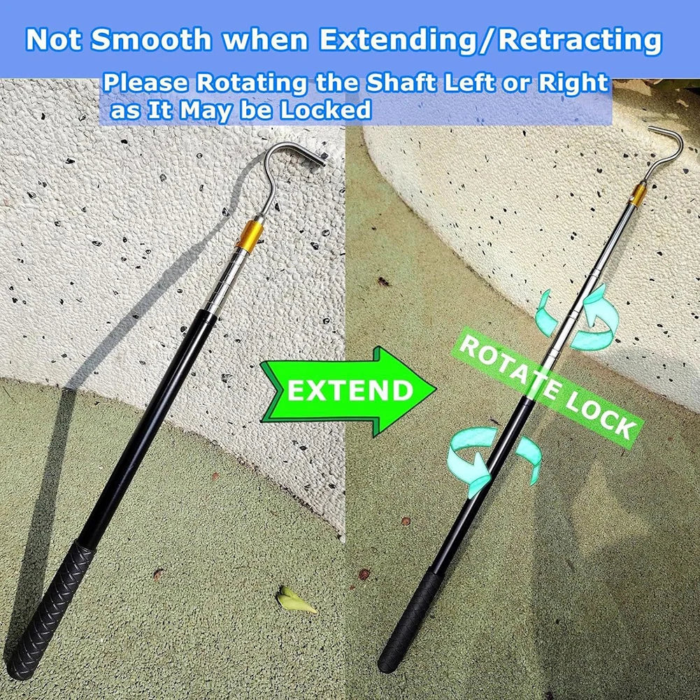 Telescoping Pole RV Awning Opener RV Camping Outdoor Setup Stainless Steel Construction Multi-section Locking System Qme