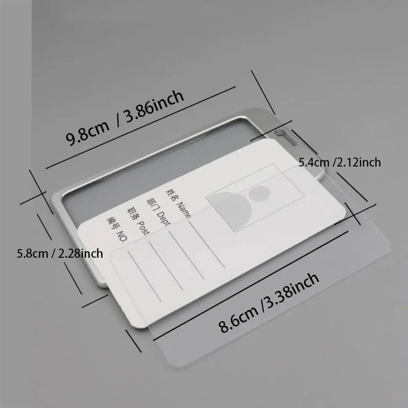 Metal Alloy Work Name Card Holders Fashion Business ID Badge Lanyard Qme