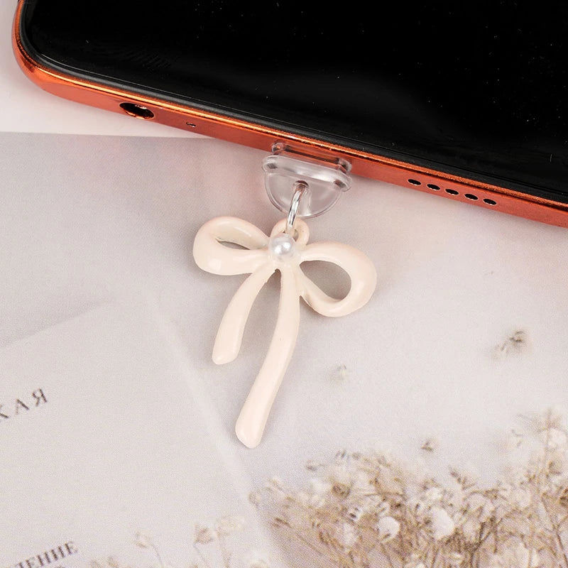 Contemporary Bow Design Type-c Phone Dust Plug Pendant Offers Qme A5