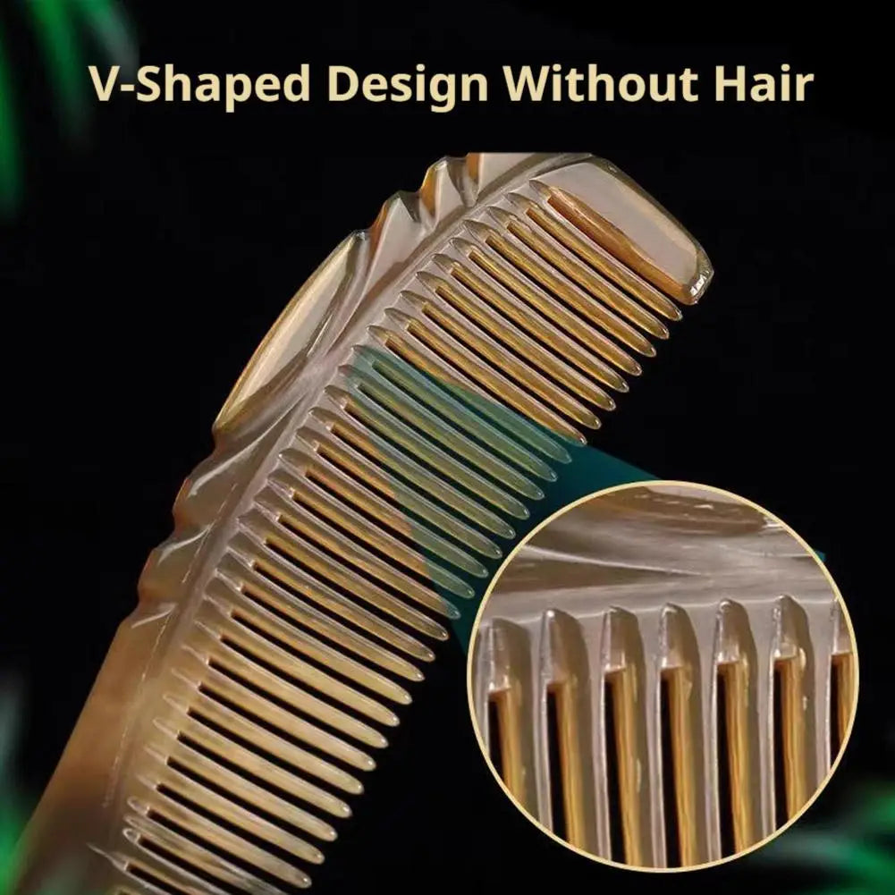 Fine Tooth Comb Horn Hand Made Polished Hair Anti Static Massage Qme