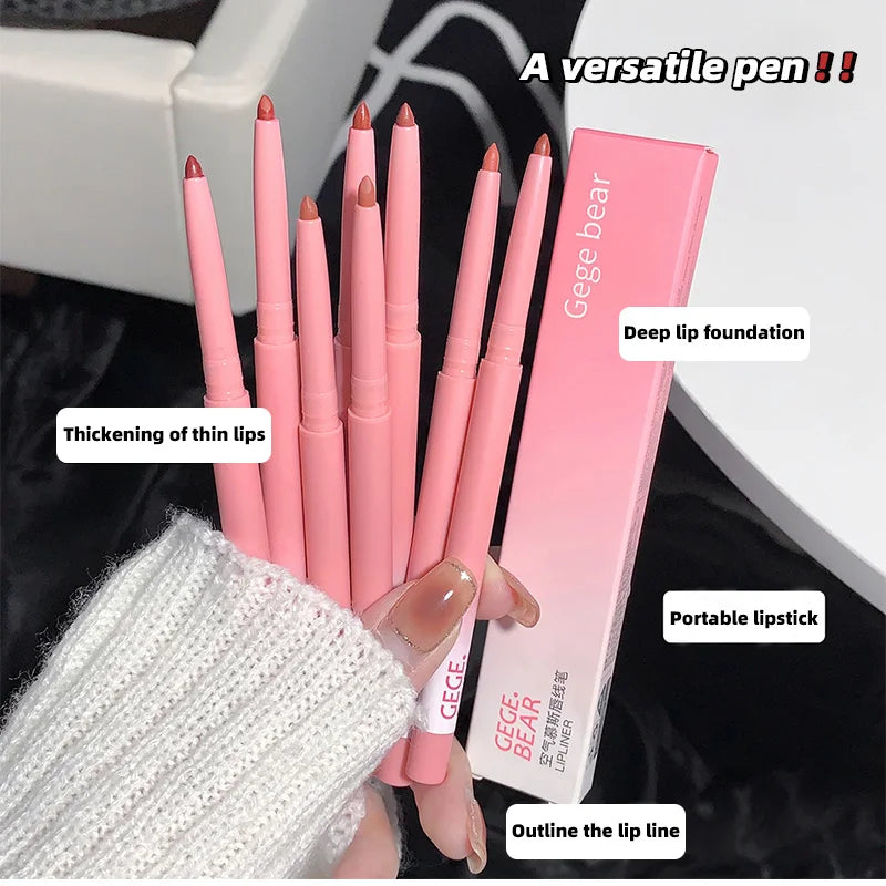 Gege Bear Lip Liner Shimmer Matte Pencil Long Lasting Lipstick Pen Qme