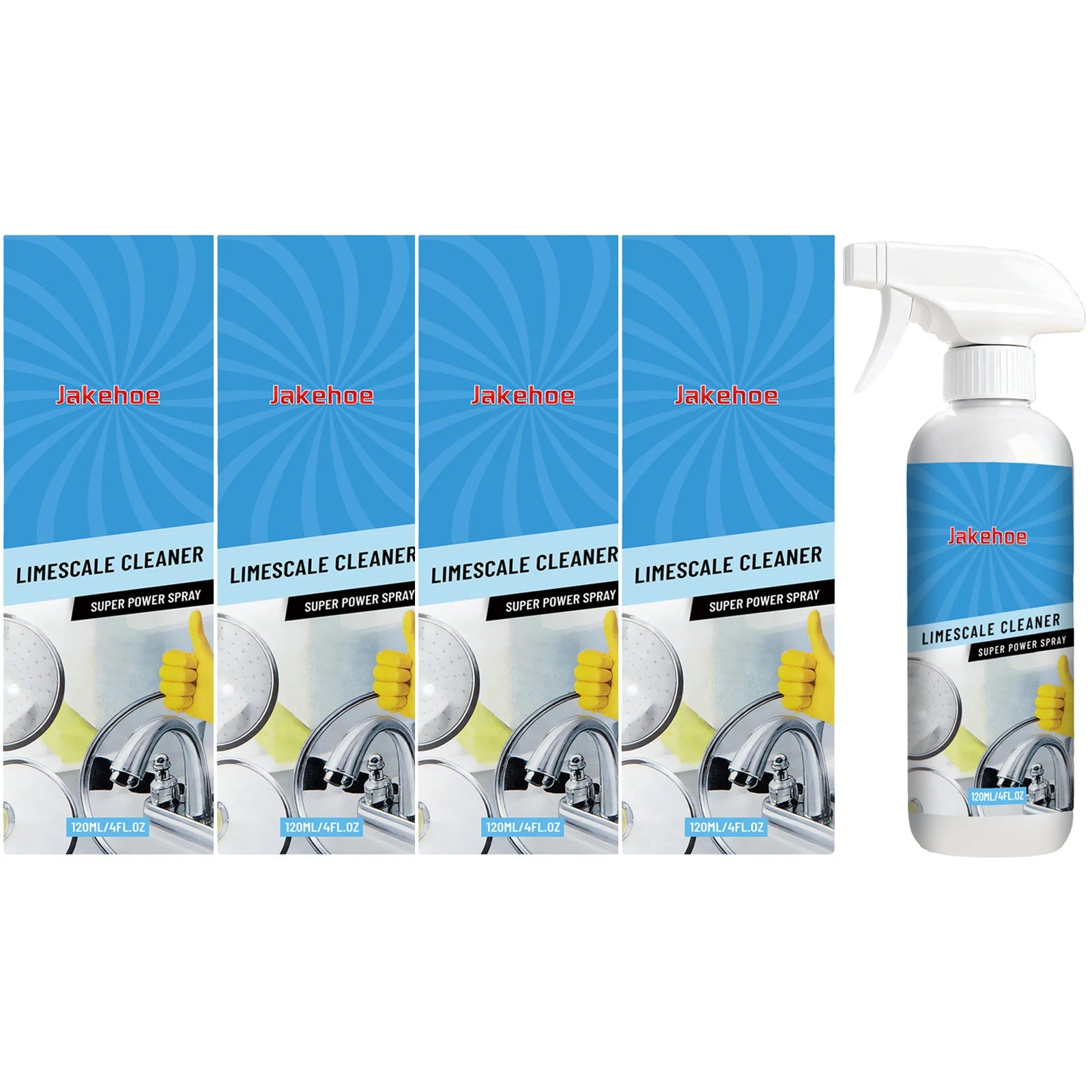 Powerful Scale Cleaner Dissolving Stain Form Protective Layer Reduce Scale Deposition Polishing Multifunctional Cleaning Spray Qme 4 x 120ml Boxed