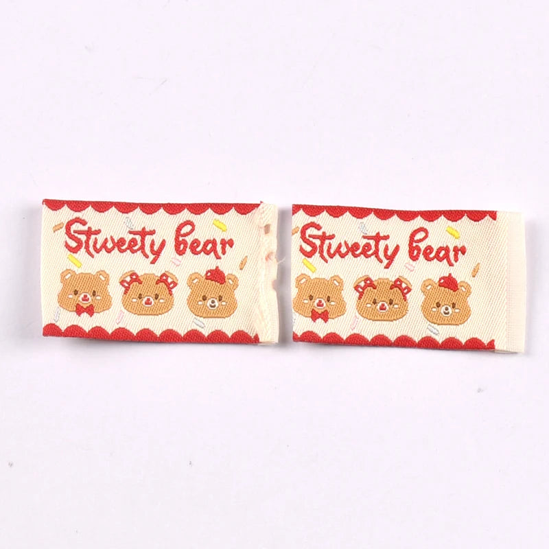 20pcs 18-53mm Cute Flower/Bear/Dog Fabric Labels, Handmade Sew On Tags for DIY Clothes Bags Crafts Decoration cp4294 Qme 50x30mm-6
