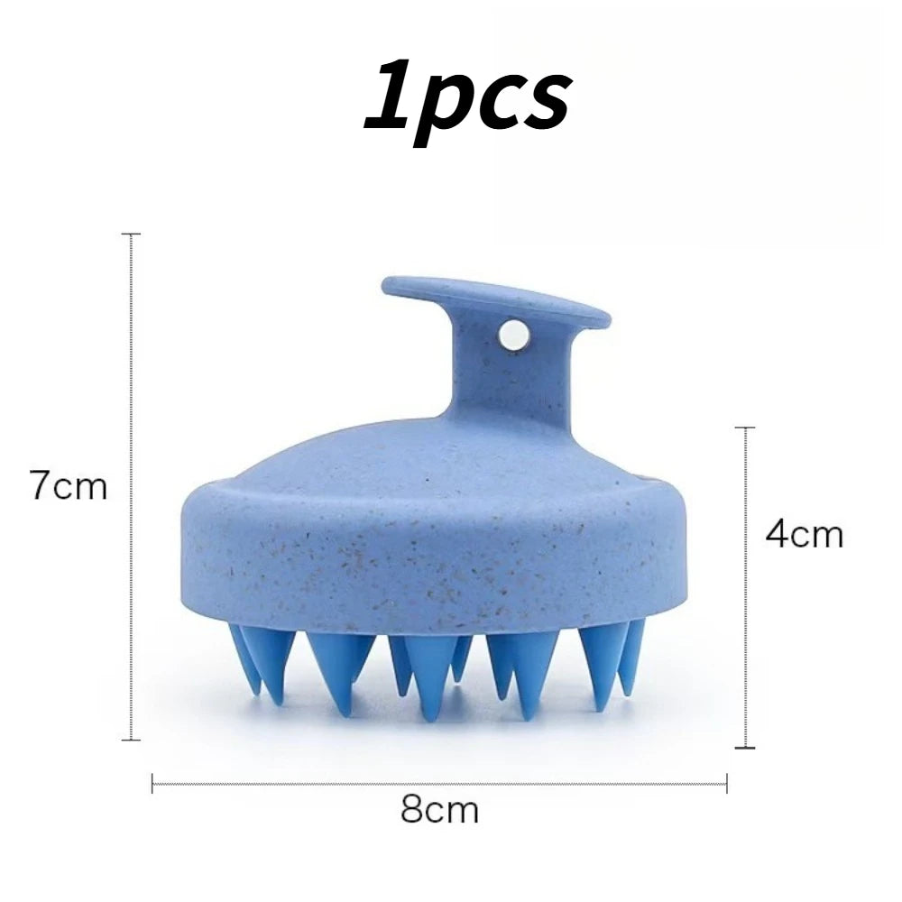 1/3pcs Soft Silicone Scalp Care Shampoo Brush Gentle Hair Washing Comb Shower Massager Home Salon Daily Hair Cleaning Tool Qme blue 1pcs