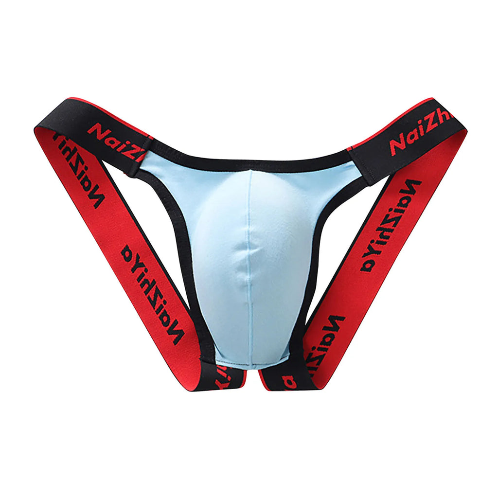 Male Fashion Sexy Letter Erotic Panties Thong Low Waist Casual Breathable T-Pants Bladder Soft and Comfortable Briefs Qme