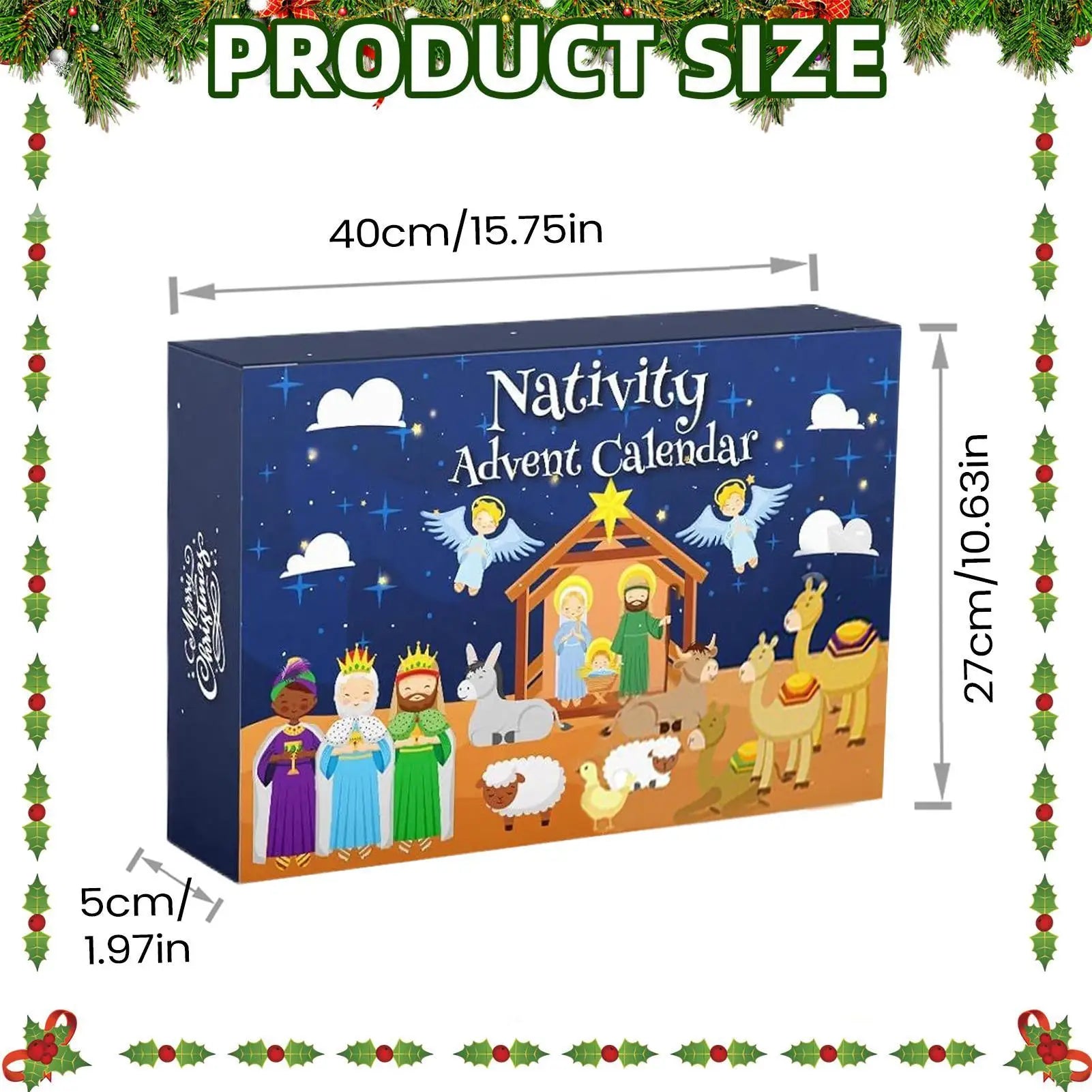 2025 Countdown Calendar 25 Days Nativity Toys Jesus Story Christmas Qme