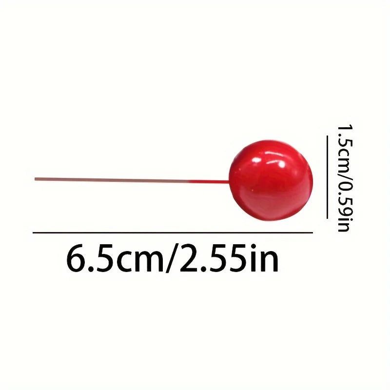 100 Round Berries Simulation Foam Fruit Cherry Small Red Peony Qme