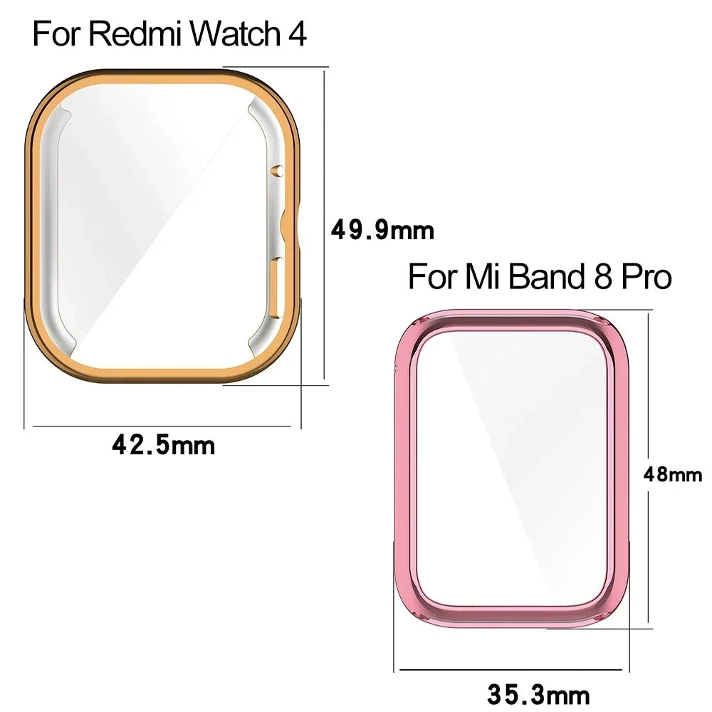 Strap+case for Xiaomi Mi Band 8 Pro Strap Smart Band Protective Case Silicone Wristband Bracelet for Miband 8Pro Qme