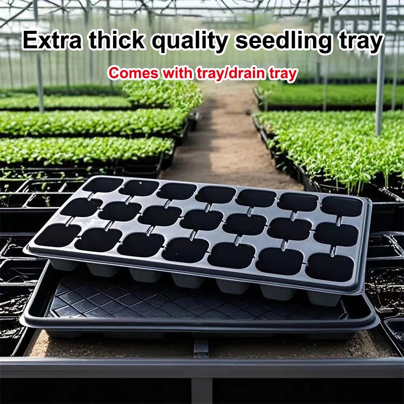 Plastic Gardening Germination Trays Black Seedling Container Garden Qme