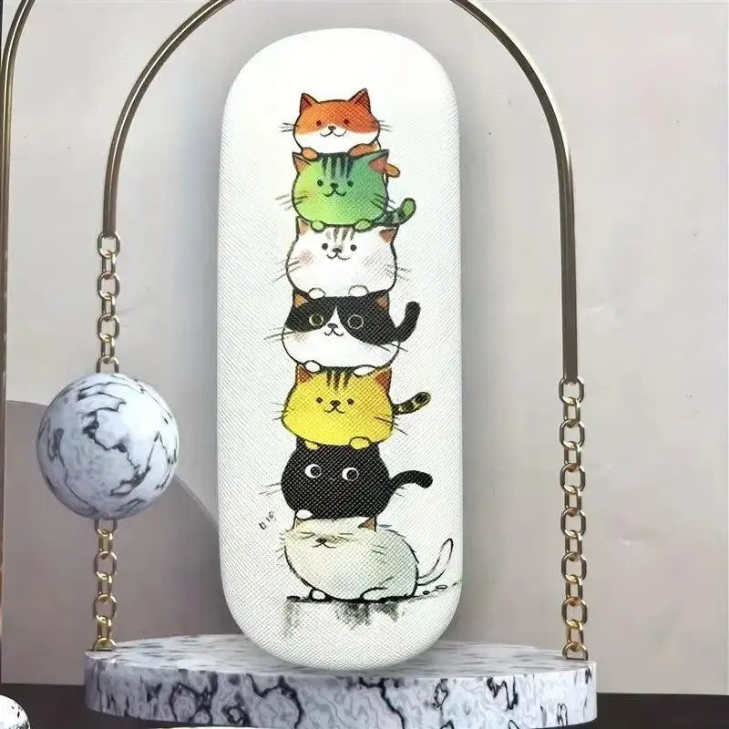 Stylish Convenient Sunglasses Storage Box Cute Round-headed Qme