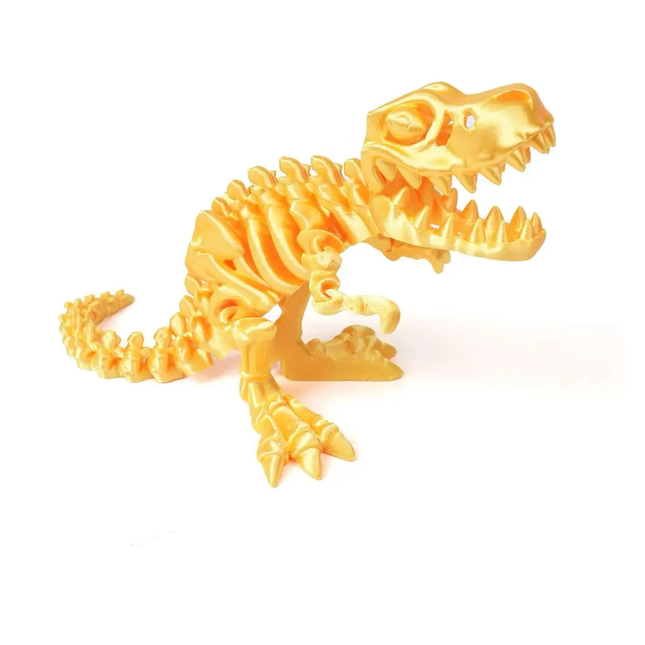 T-rex Skull Bone Replica Posable Dino Figurine Movable Joint Qme glod
