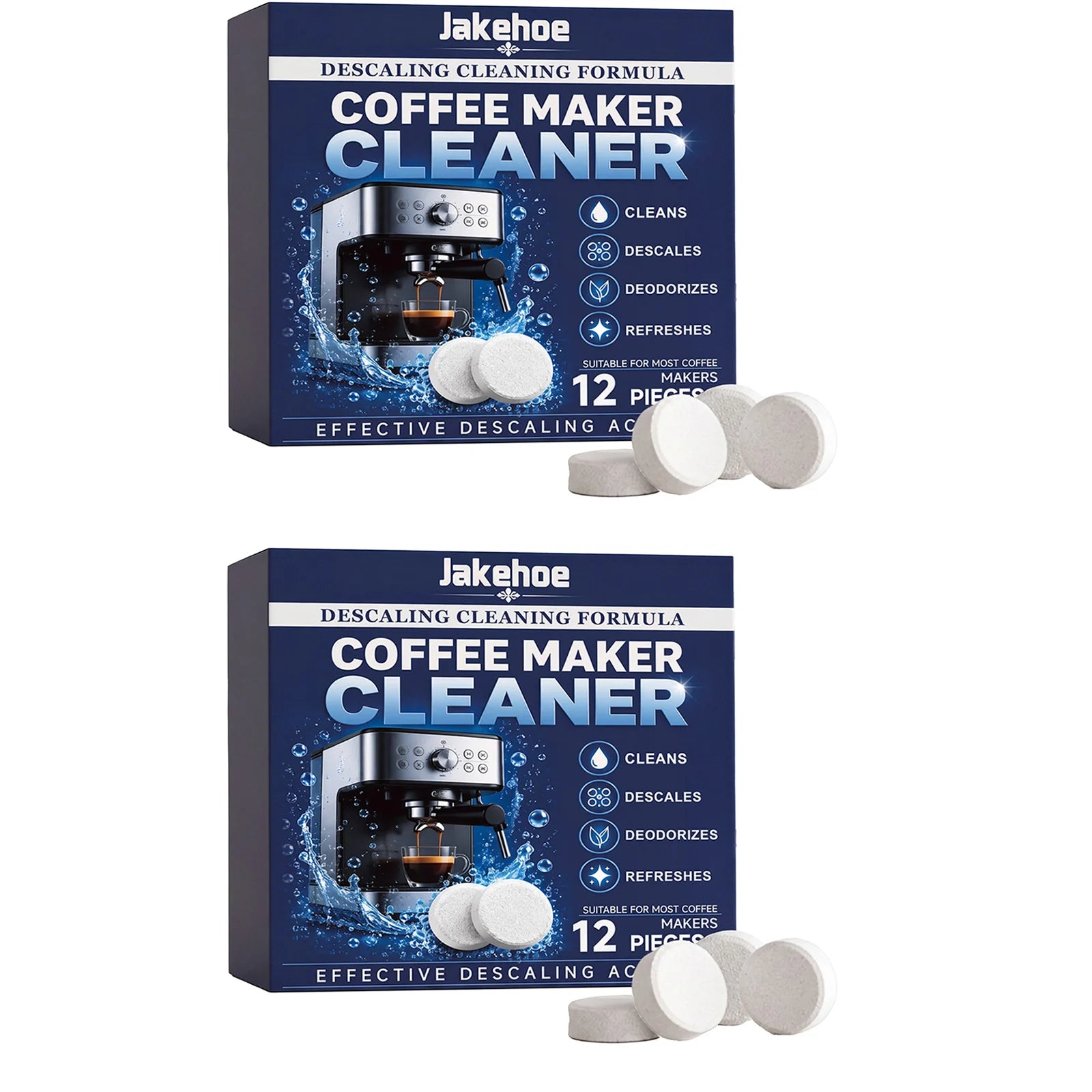 Coffee Maker Descaling Tablets Remove Dirt Restore Shiny Deodorize Maintain Stable Coffee Brewing Flavor Coffee Machines Cleaner Qme 2 x 12pcs Boxed