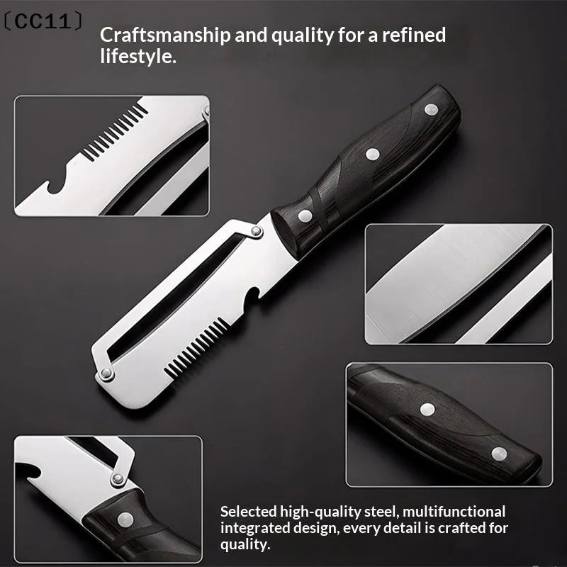 Stainless Steel Peeler Wooden Handle Peeling Slicing Fruits Qme