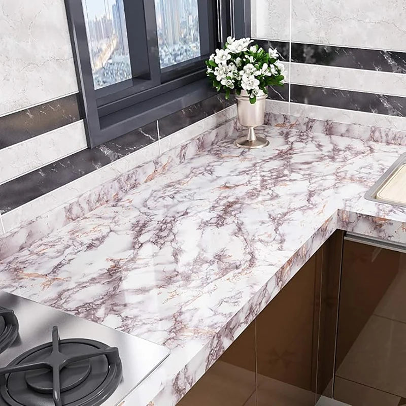Home Decorative Contact Paper Oil Proof Wallpaper Waterproof Marble Qme