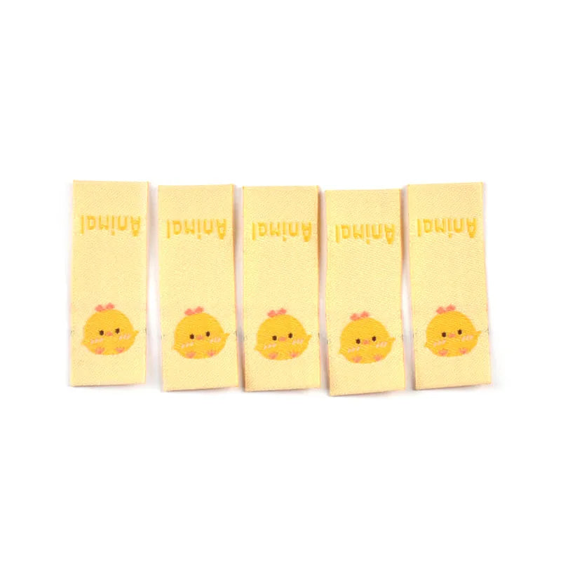 50pcs 39x15mm Kawaii Cartoon Piggy/Bear/Chick Embroidery Labels Kid Clothes Tags Sewing Accessories DIY Crafts Handmade Supplies Qme 2