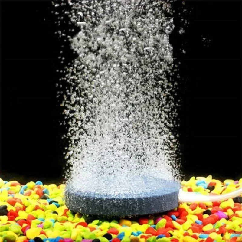 Air Bubble Stone Aquarium Aerator Pond Pump Disk Hydroponic Oxygen Qme