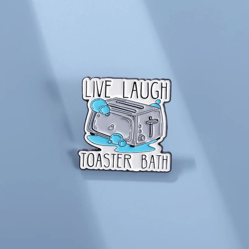 Blue Ice Toaster Enamel Pins Elegant Brooch Badges Versatile Clothing Qme