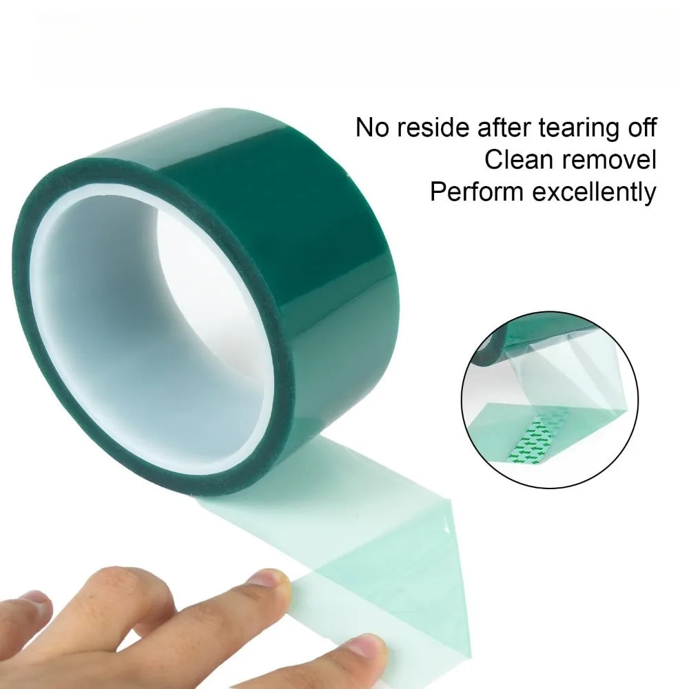33m High Temperature PET Tape Green Heat Resistant Masking Tape For PCB Electroplating Powder Coating Soldering Protection Qme