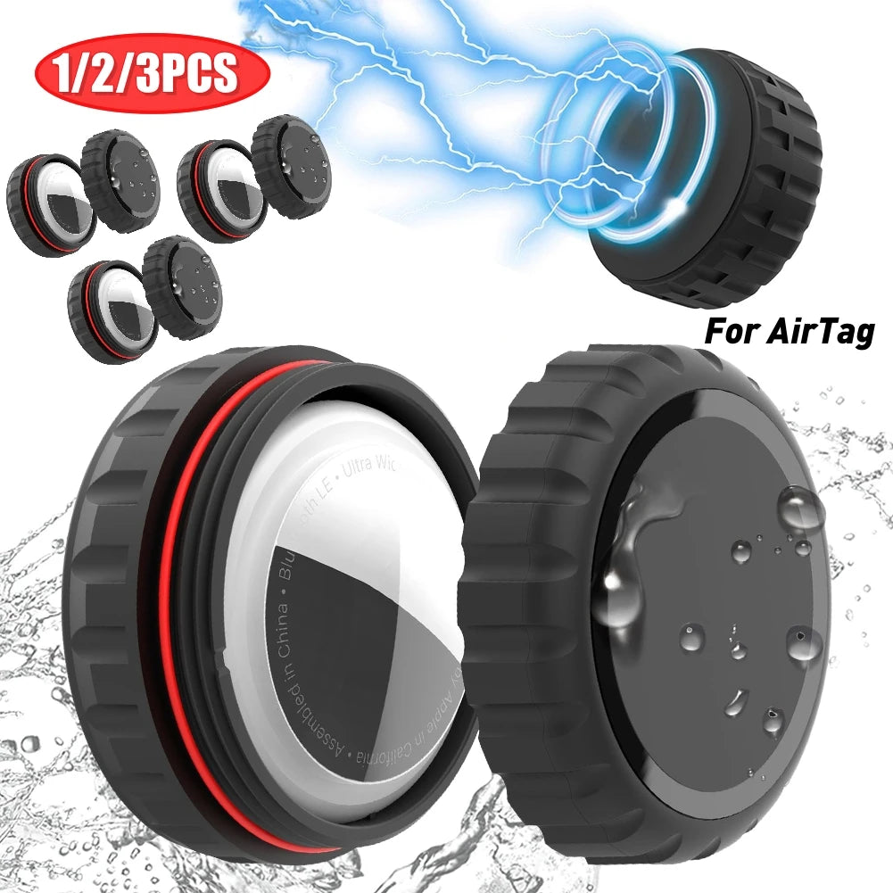 1-3PCS Protective Case for AirTag Waterproof Cover Holder with Adhesive Sticker For AirTag Cover for Bike Wallet Suitcase Qme