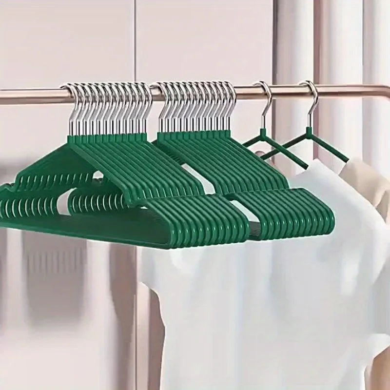 Non-Slip Plastic Clothes Hangers - Space Saving Hangers With Shoulder Grooves Qme
