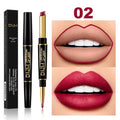 12 Colors 2 In1 Long-lasting Lip Liner Matte Lipsticks Portable Lip Pencil Waterproof Moisturizing Lip Makeup Contour Cosmetics Qme 02