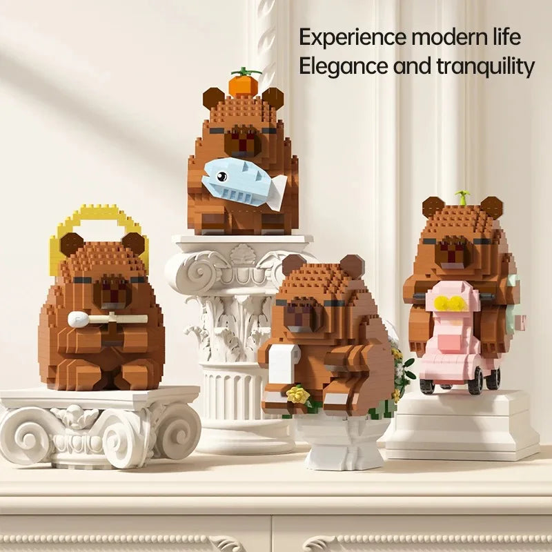 NEW Creative"Capybara Building Blocks Set-Cute Water Guinea Pig DIY Model | Fun STEM Toy for Kids & Adults",ideal birthday gifts Qme