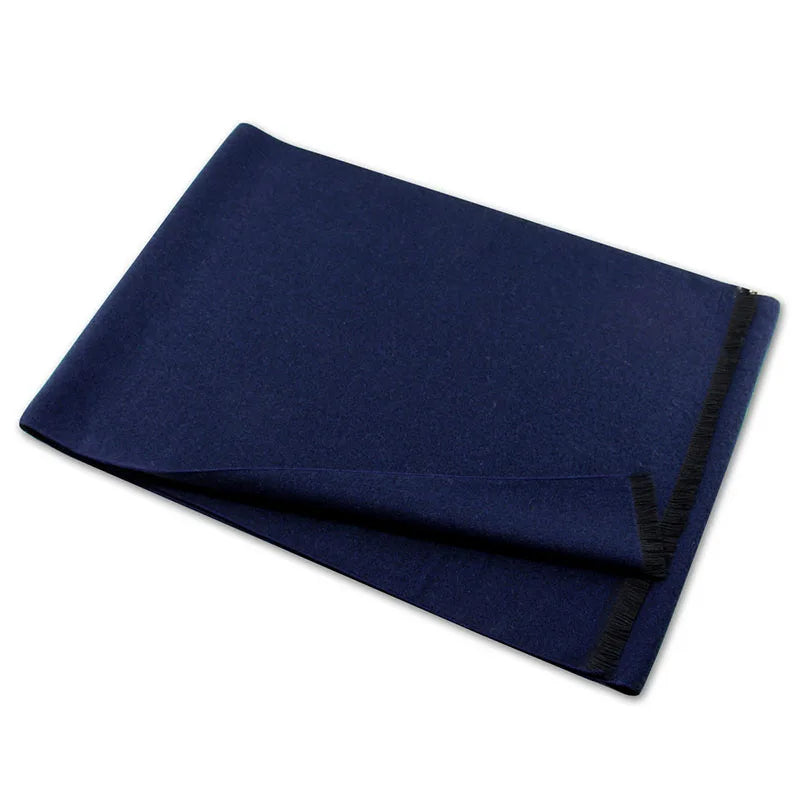 Solid Cashmere Scarf Winter Warm Neckerchief Pashmina Navy Black Qme rt3 One Size >8Y