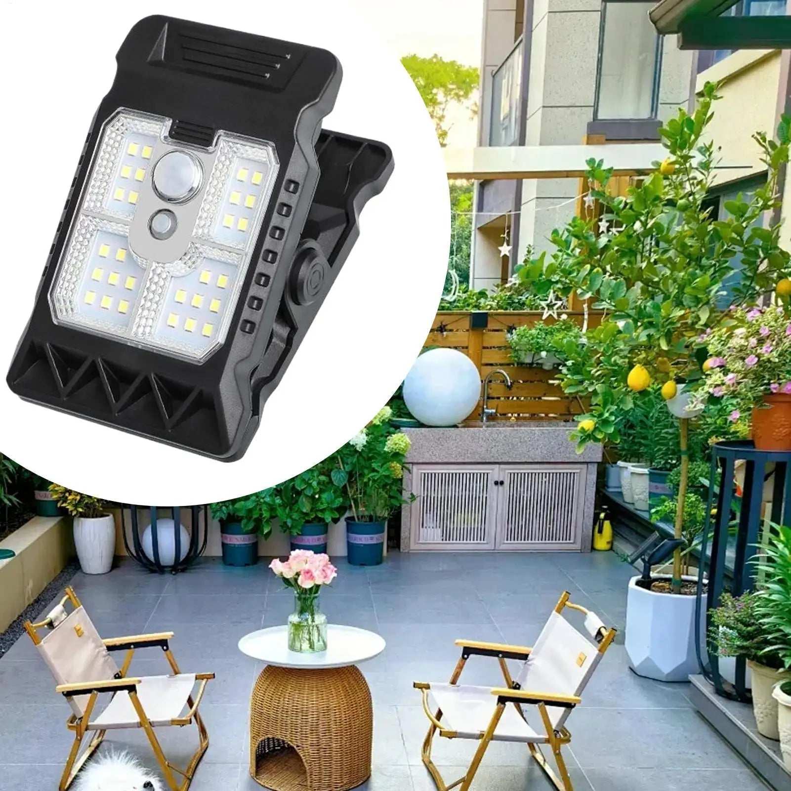NEW upgrade Solar Light Chain Clip On Solar Motion Lights Outdoor 300LM Motion Sensor Security Lighting Waterproof Garden Decor Qme